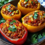 Gefüllte Spitzpaprika mit roten Linsen
