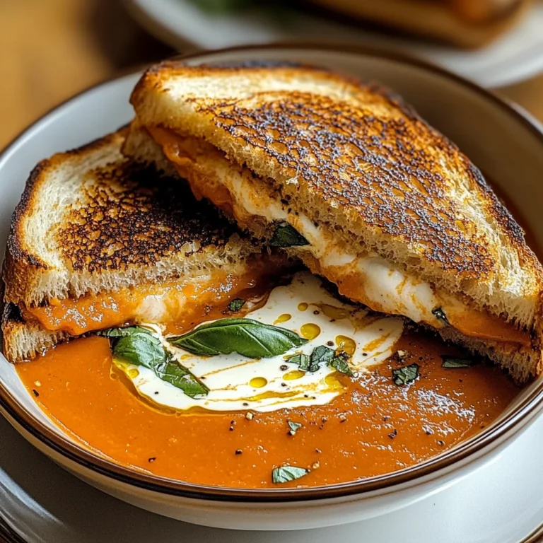 Geröstete Tomatensuppe und Gegrilltes Käsebrot