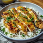 Honig Senf Hähnchen mit Reis