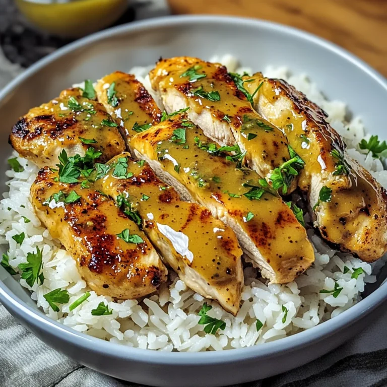 Honig Senf Hähnchen mit Reis