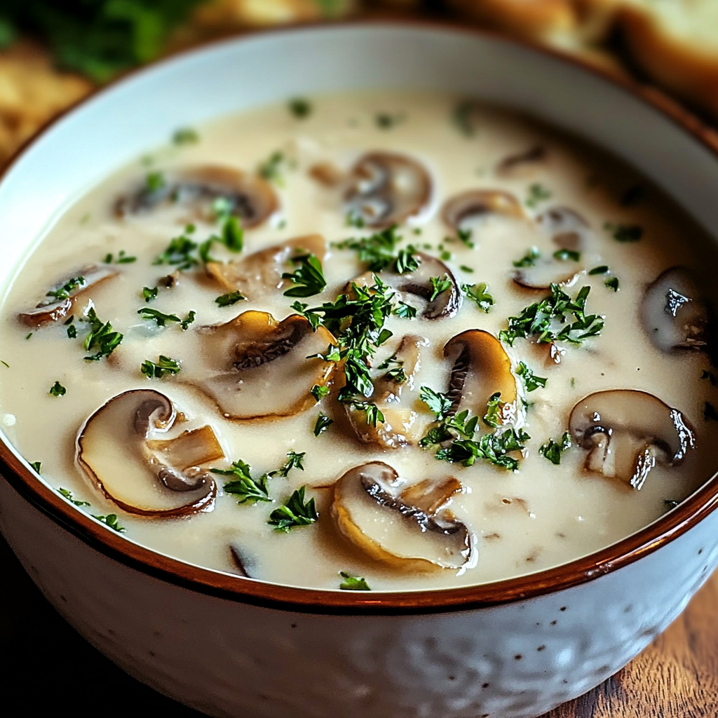 Hüttenkäse-Pilzsuppe: