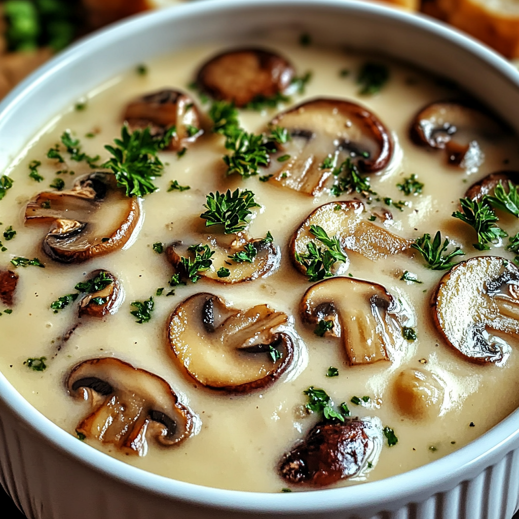 Hüttenkäse-Pilzsuppe: