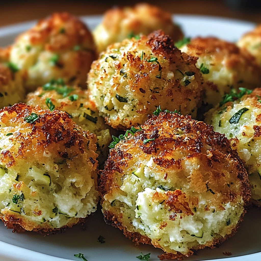 Knusprige Zucchini-Feta-Bällchen aus dem Ofen