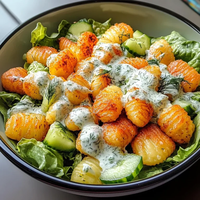 Knuspriger Gnocchi-Salat mit Joghurt-Dressing