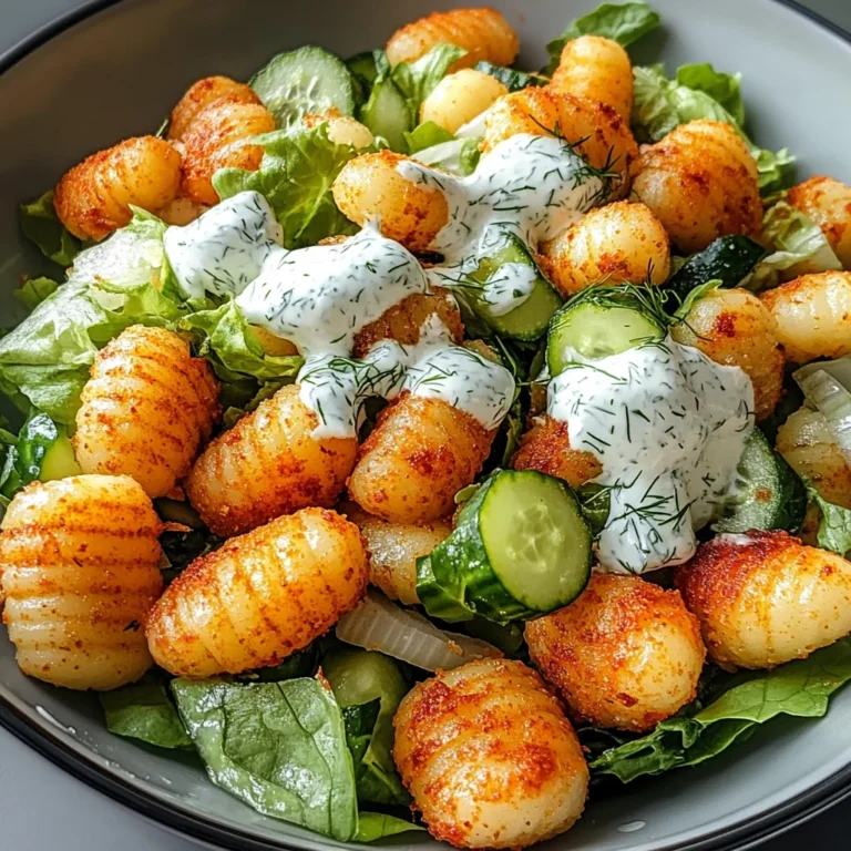 Knuspriger Gnocchi-Salat mit Joghurt-Dressing