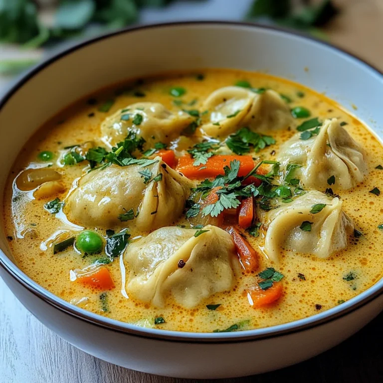 Kokosnuss-Curry-Suppe mit Knödeln