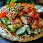 Mediterranes Hähnchen-Gyros mit Feta-Tzatziki genießen!