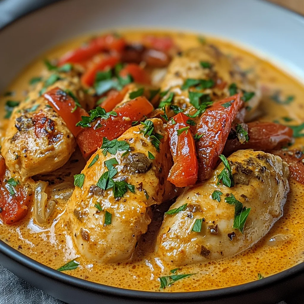 Paprika-Sahne-Hähnchen