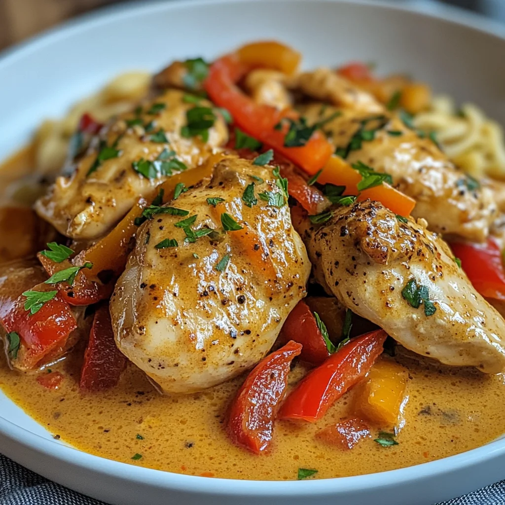 Paprika-Sahne-Hähnchen