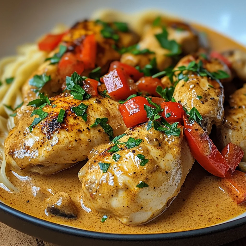 Paprika-Sahne-Hähnchen