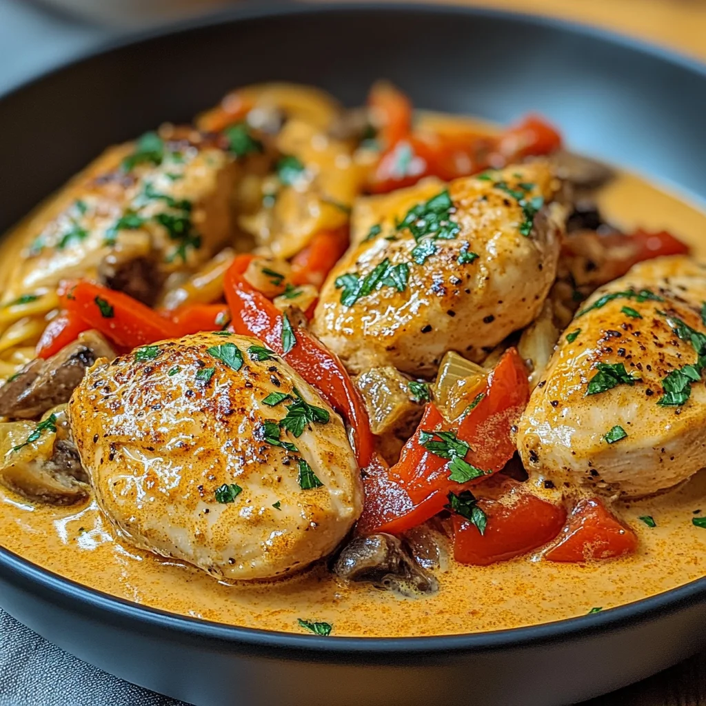 Paprika-Sahne-Hähnchen