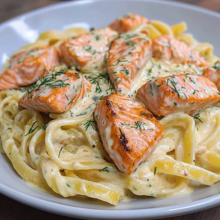 Pasta mit Lachs und Sahnesoße