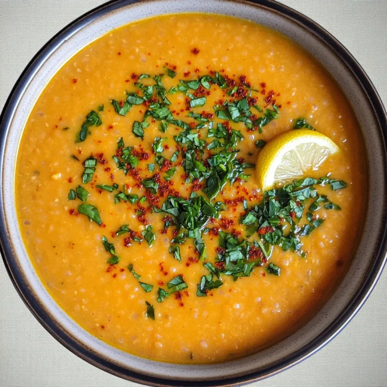 Türkische rote Linsensuppe (cremig, schnell & vegan)