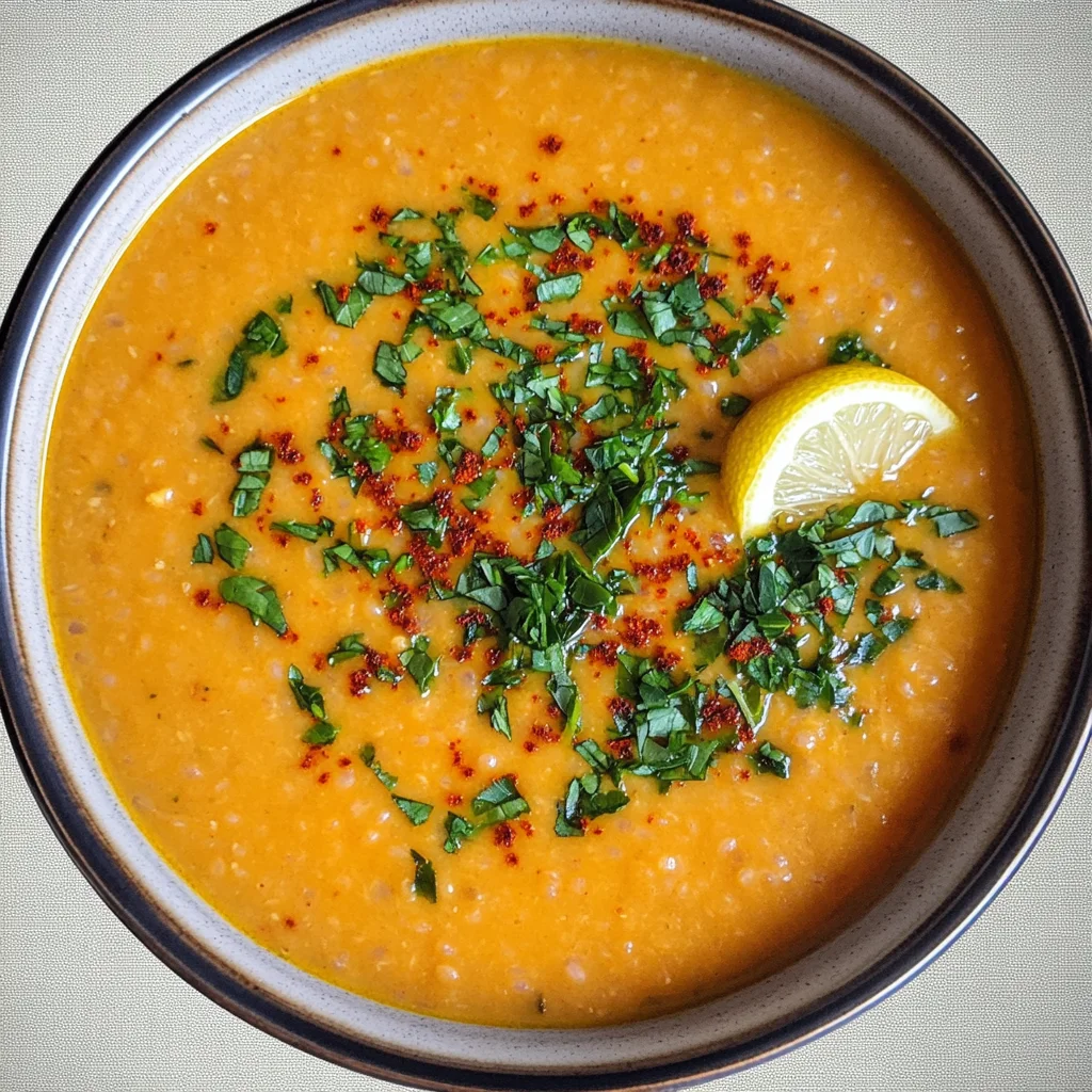 Türkische rote Linsensuppe (cremig, schnell & vegan)