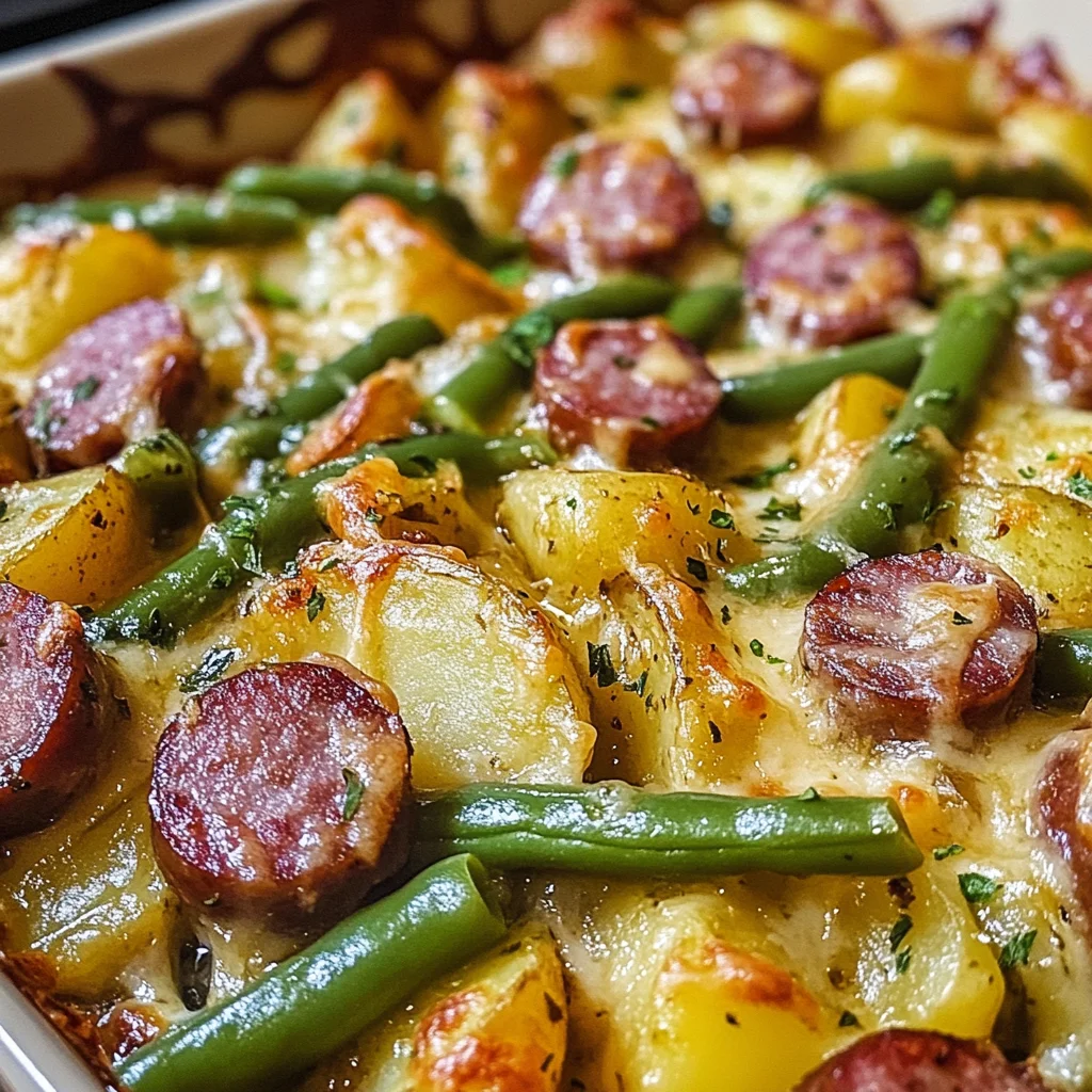 Wurst Bohnen Kartoffel Auflauf